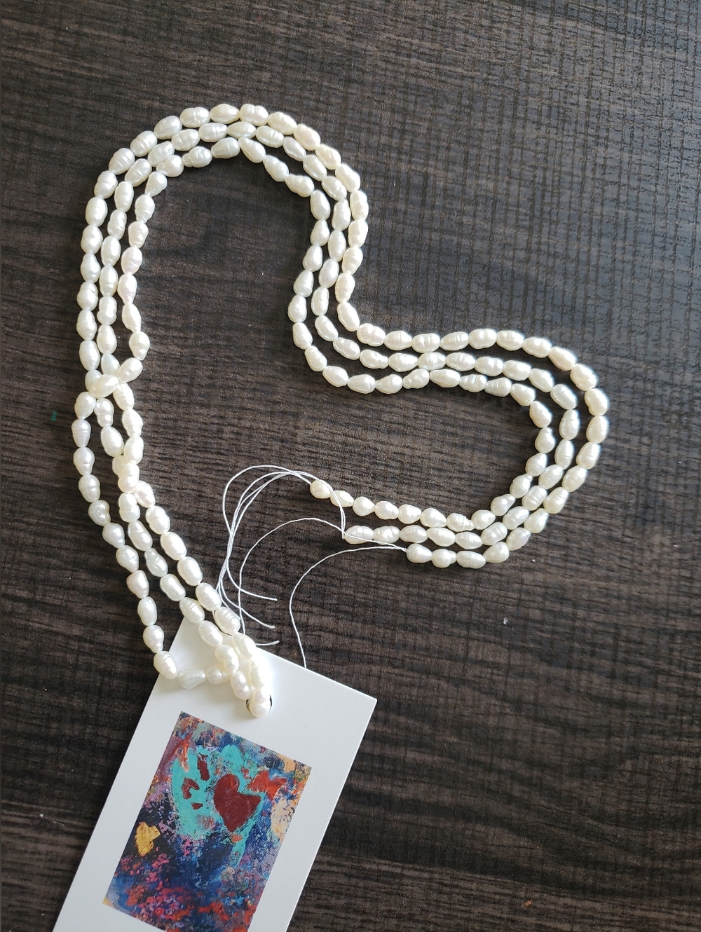 DIY 3 Strands 8–9mm Freshwater Rice Pearls